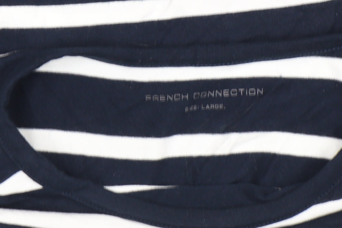 Womens UK Size L French Connection Blue Basic T-Shirt
