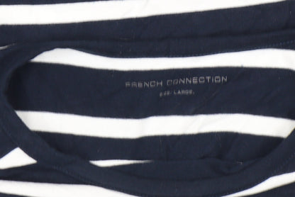 Womens UK Size L French Connection Blue Basic T-Shirt