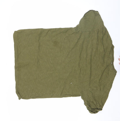 Topman Men's Green Cotton Crew Neck Short Sleeve T-Shirt M