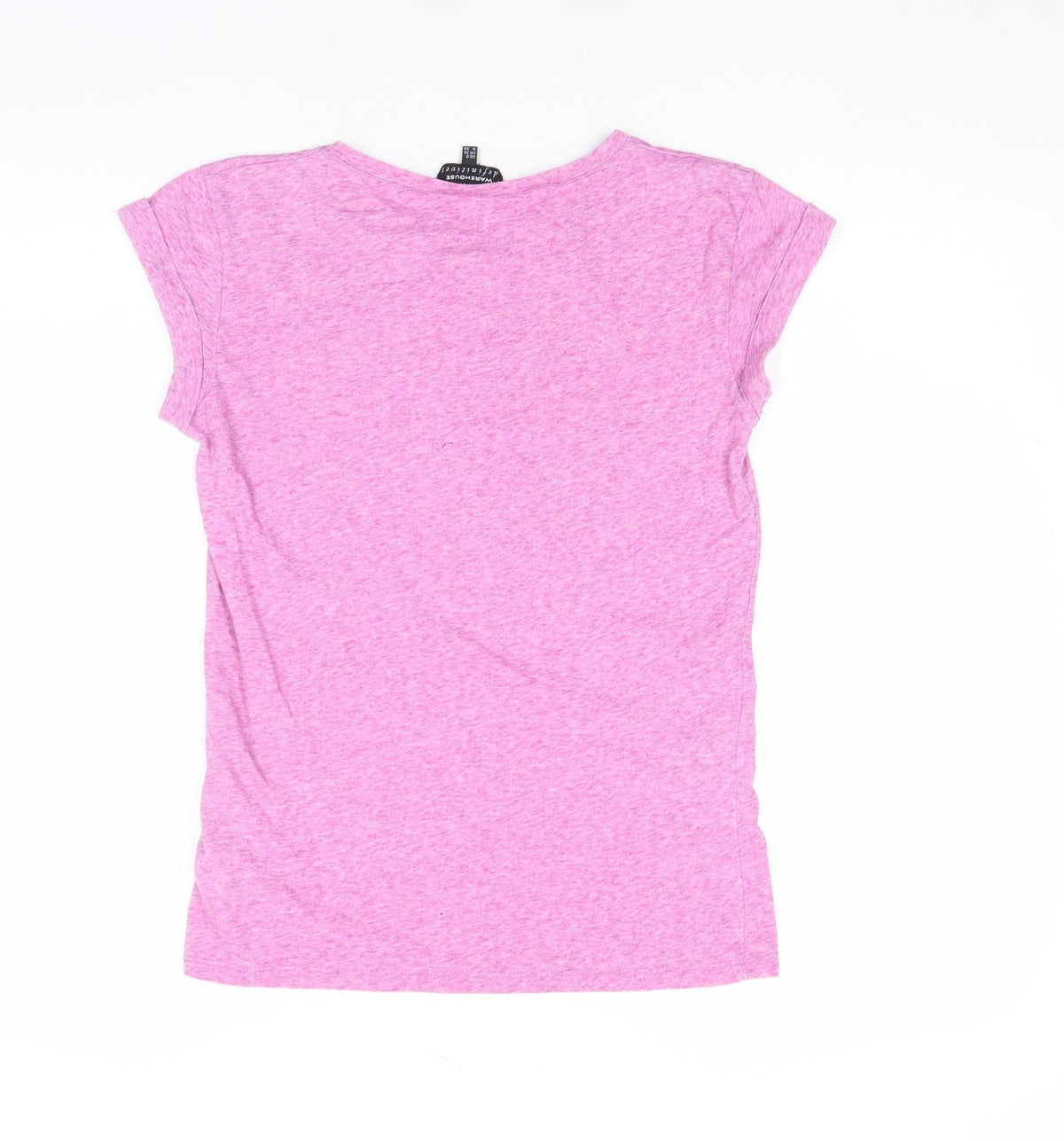 Womens UK Size 8 Warehouse Pink Basic T-Shirt