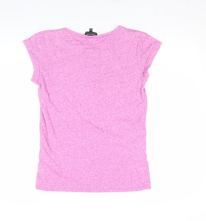 Womens UK Size 8 Warehouse Pink Basic T-Shirt