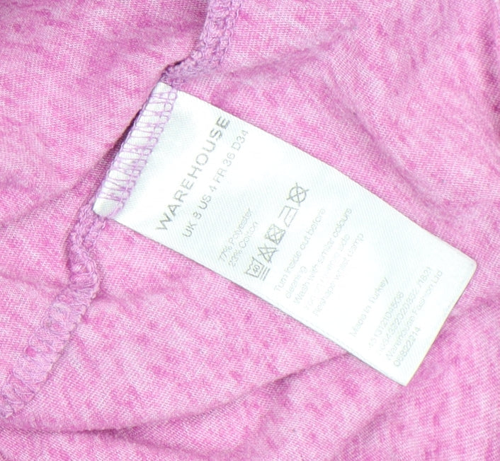 Womens UK Size 8 Warehouse Pink Basic T-Shirt