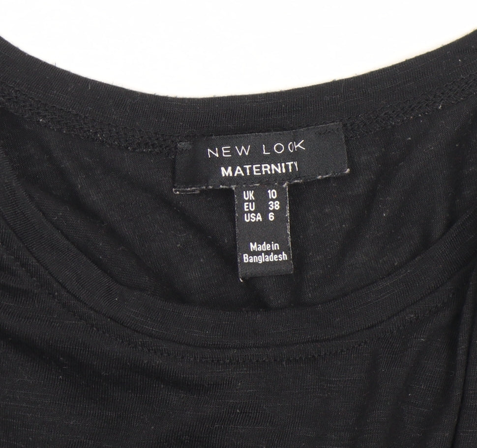 New Look Women Black Maternity Stretch Jersey T-Shirt Size 10