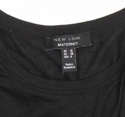 New Look Women Black Maternity Stretch Jersey T-Shirt Size 10
