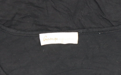 George Women’s Black Floral Embroidered Wrap Blouse Size 16