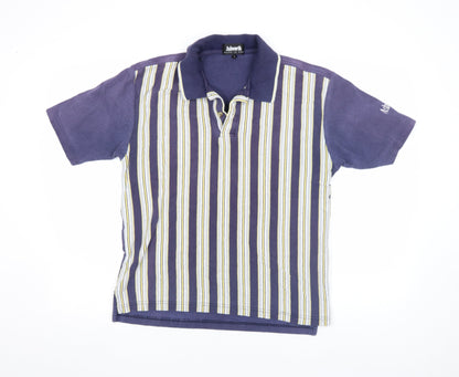Ashworth Men’s Blue Striped Cotton Blend Golf Polo Shirt Size S