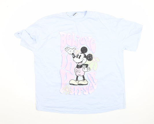 Disney Mickey Mouse Blue Crew Neck T-Shirt Women’s Size 16 George