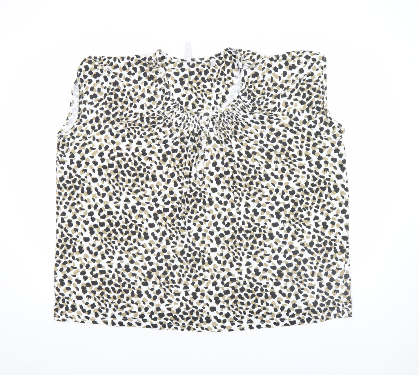 Anthology Women's Plus Size 24 Animal Print Cotton Sleeveless Blouse