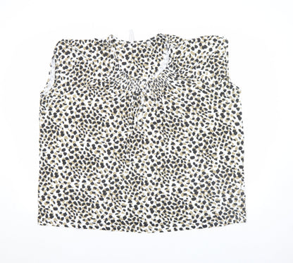 Anthology Women's Plus Size 24 Animal Print Cotton Sleeveless Blouse