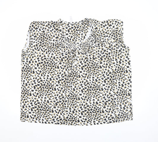 Anthology Women's Plus Size 24 Animal Print Cotton Sleeveless Blouse