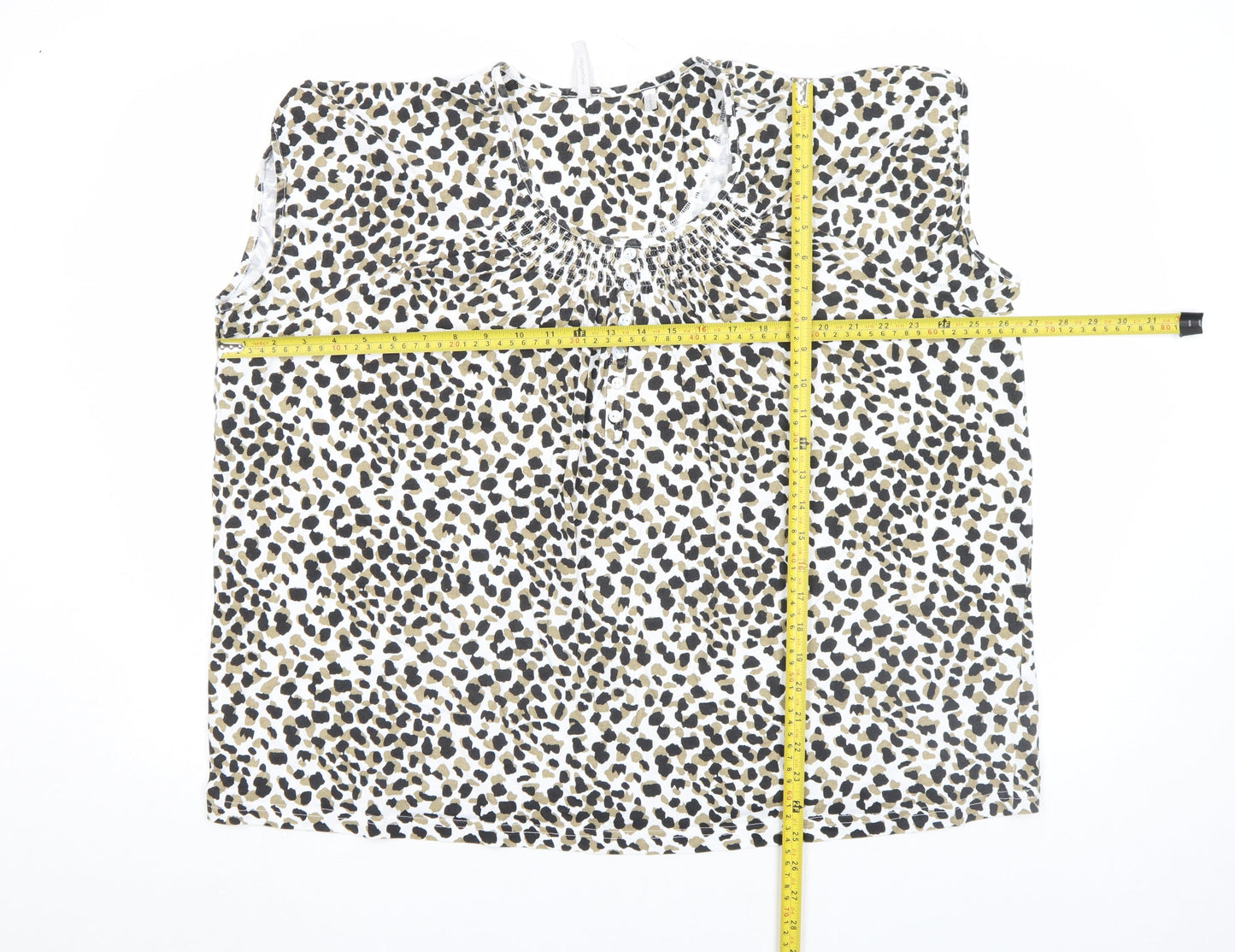 Anthology Women's Plus Size 24 Animal Print Cotton Sleeveless Blouse