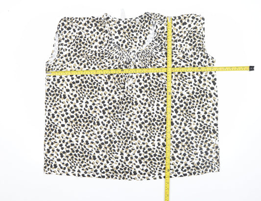 Anthology Women's Plus Size 24 Animal Print Cotton Sleeveless Blouse