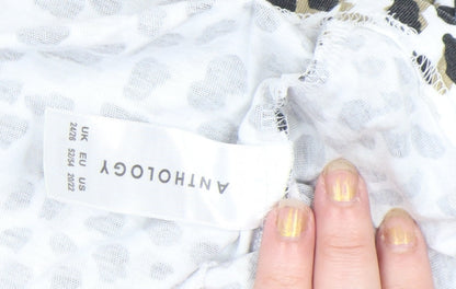 Anthology Women's Plus Size 24 Animal Print Cotton Sleeveless Blouse