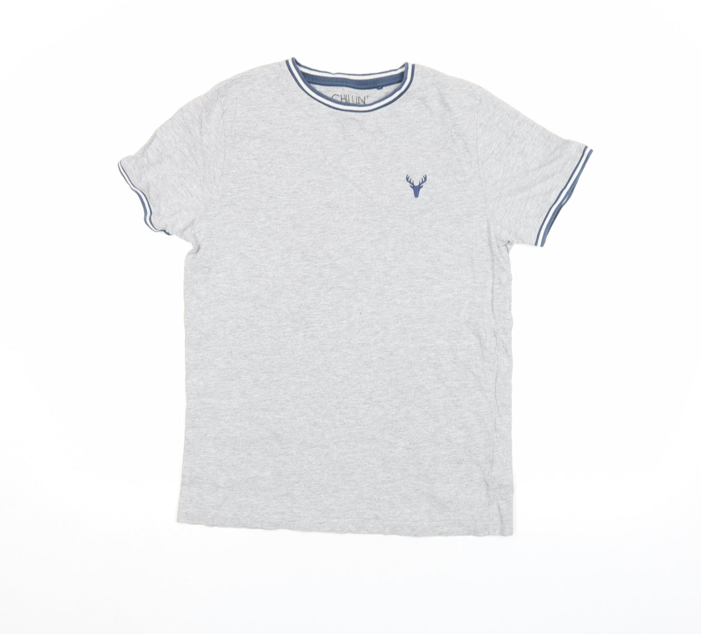 Next Boys Grey 14 Years Cotton Crew Neck Logo T-Shirt