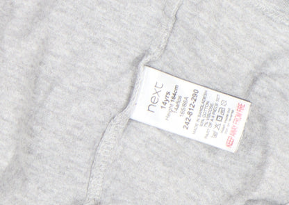 Next Boys Grey 14 Years Cotton Crew Neck Logo T-Shirt