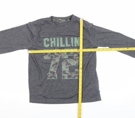 Rebel by Primark Boys Grey Long Sleeve Graphic T-Shirt 12-13 Years