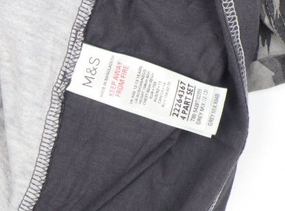 Marks and Spencer Boys Grey Camouflage Short Sleeve Cotton T-Shirt 2-3 Years