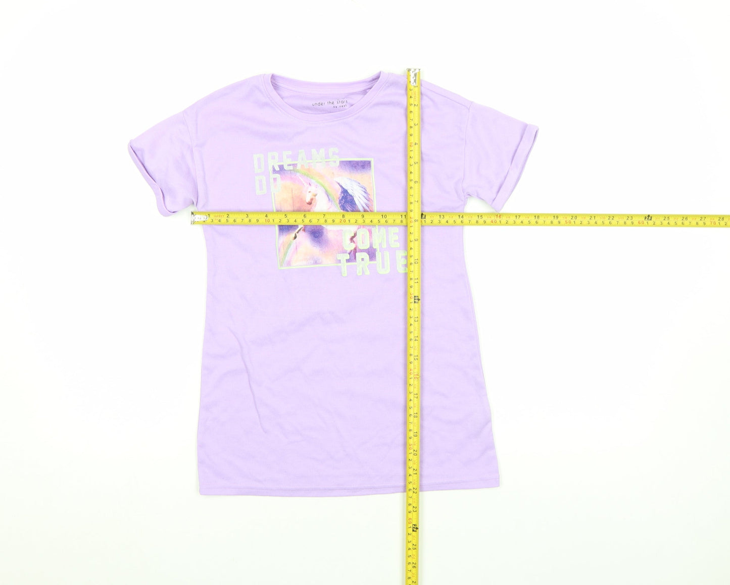 Next Girls Purple Unicorn Graphic T-Shirt 6 Years Short Sleeve
