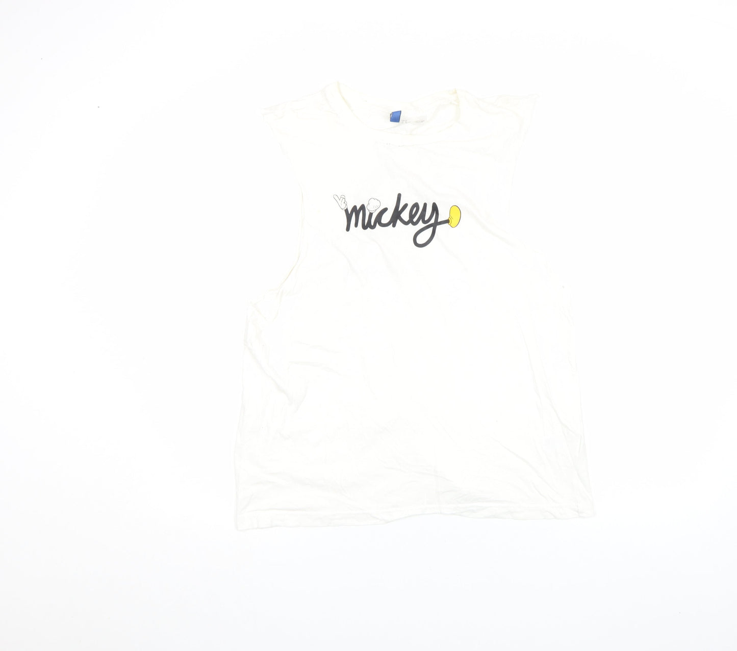 Womens UK Size M H&M White Cropped T-Shirt