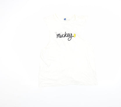 Womens UK Size M H&M White Cropped T-Shirt