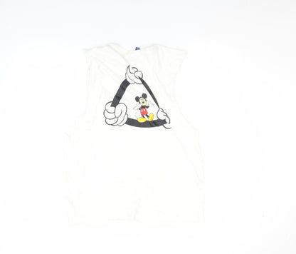 Womens UK Size M H&M White Cropped T-Shirt