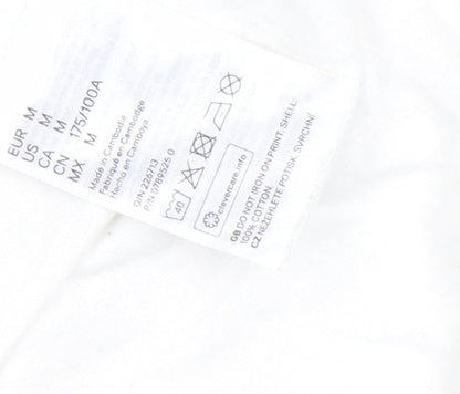 Womens UK Size M H&M White Cropped T-Shirt