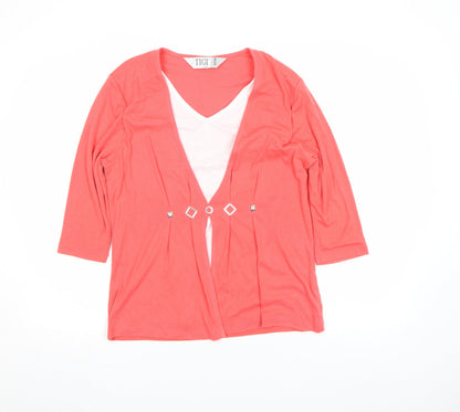 Womens UK Size 10/12 TIGI Wear Pink Tunic Blouse