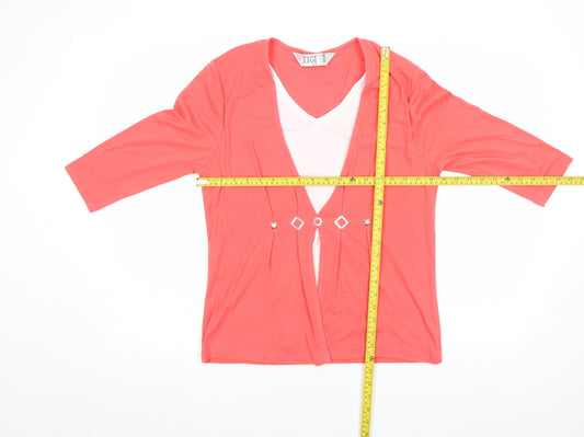 Womens UK Size 10/12 TIGI Wear Pink Tunic Blouse