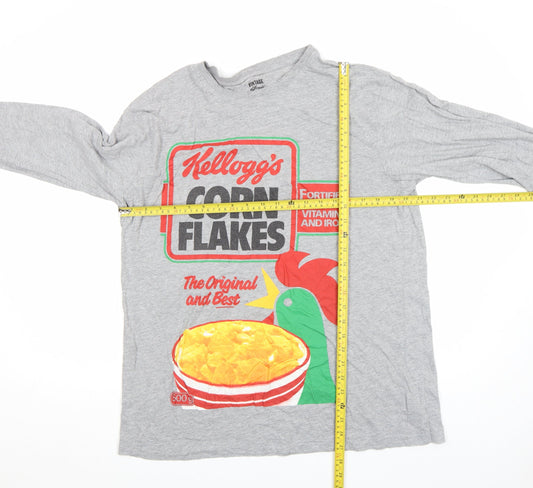 Primark Vintage Kellogg's Grey Long Sleeve Men's XL Graphic T-Shirt