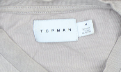 Topman Men's Grey Graphic Print Crew Neck T-Shirt Size M