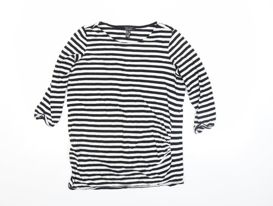 New Look Maternity Black White Striped Long Sleeve Jersey Top Size 10