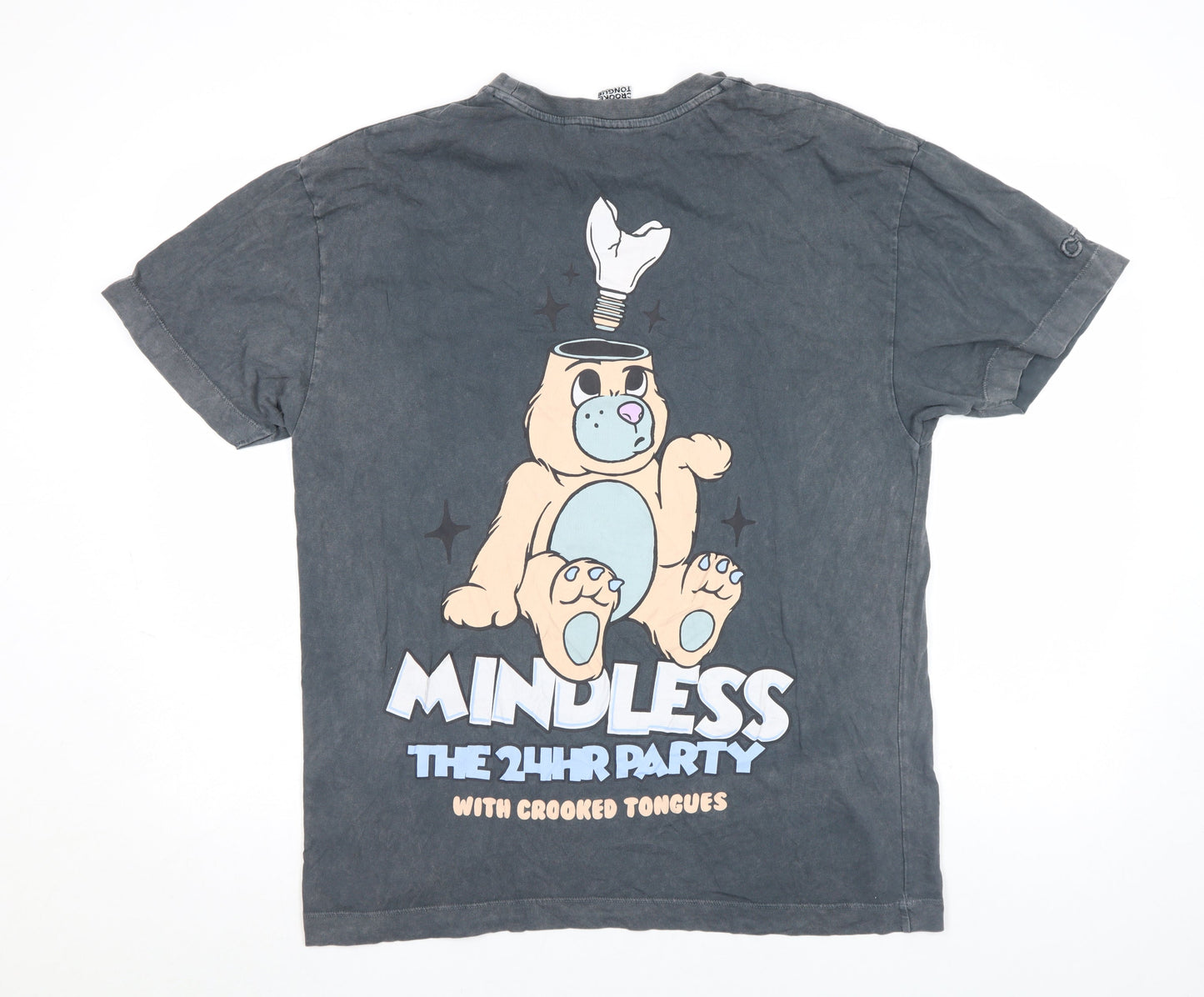 Mens UK Size M Crooked Tongues Grey  T-Shirt