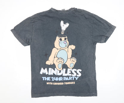 Mens UK Size M Crooked Tongues Grey  T-Shirt