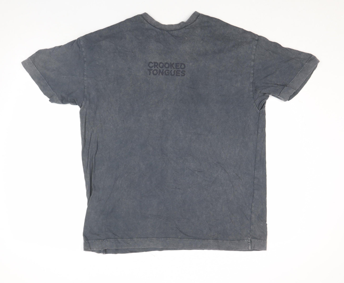 Mens UK Size M Crooked Tongues Grey  T-Shirt