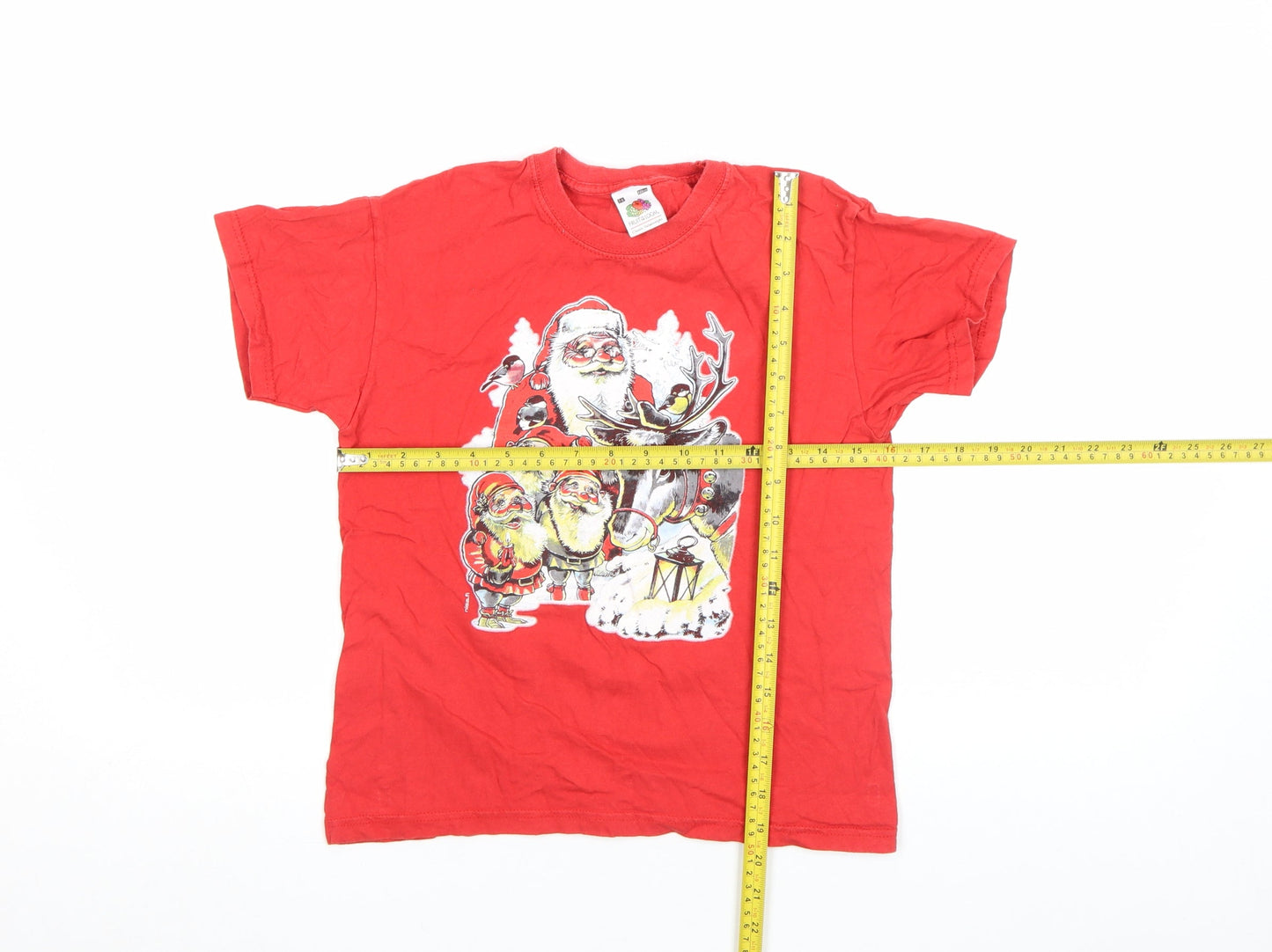 Girls UK Size M Fruit of the Loom Red Basic T-Shirt