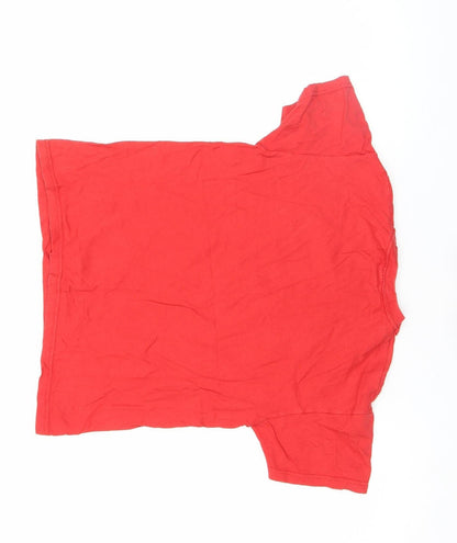 Girls UK Size M Fruit of the Loom Red Basic T-Shirt