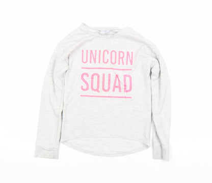 I Love Girlswear Unicorn Squad Grey Long Sleeve T-Shirt 9 Years