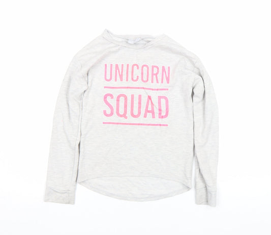 I Love Girlswear Unicorn Squad Grey Long Sleeve T-Shirt 9 Years