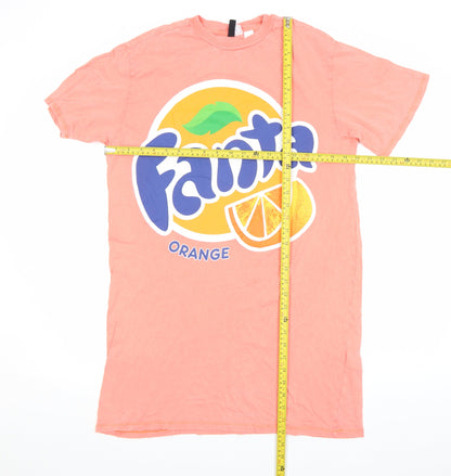 H&M Women’s Pink Fanta Graphic Nightshirt XS Cotton T-Shirt Style