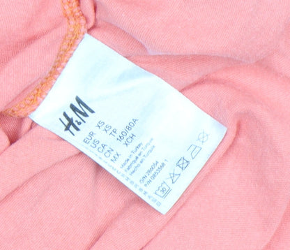 H&M Women’s Pink Fanta Graphic Nightshirt XS Cotton T-Shirt Style