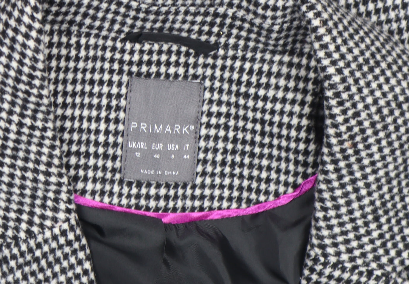 Womens UK Size 12 Primark Black Basic Jacket