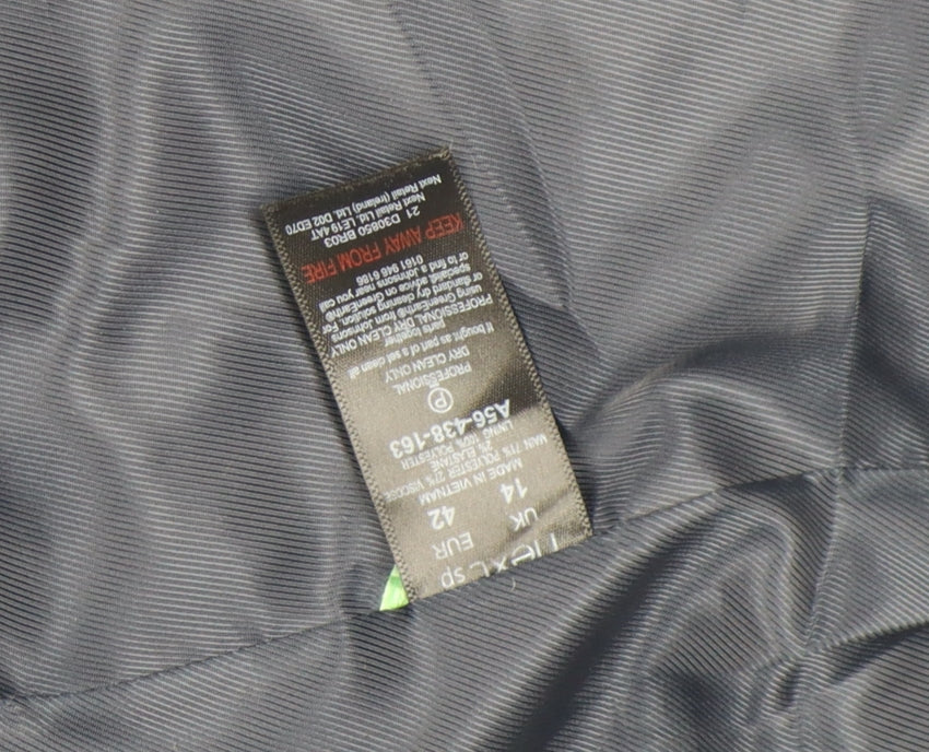 Next Women Blue Check Tailored Single-Breasted Blazer Size 14