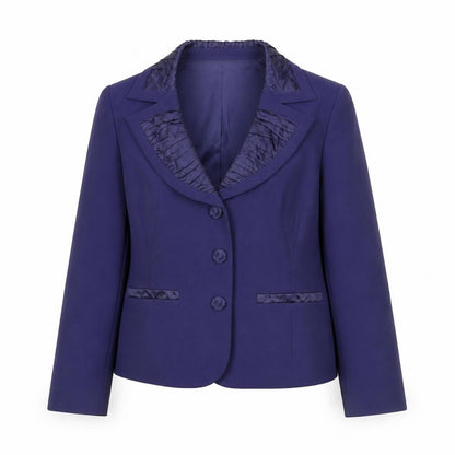 Gold by Michael H Women Blue Size 14 Classic Blazer Jacket