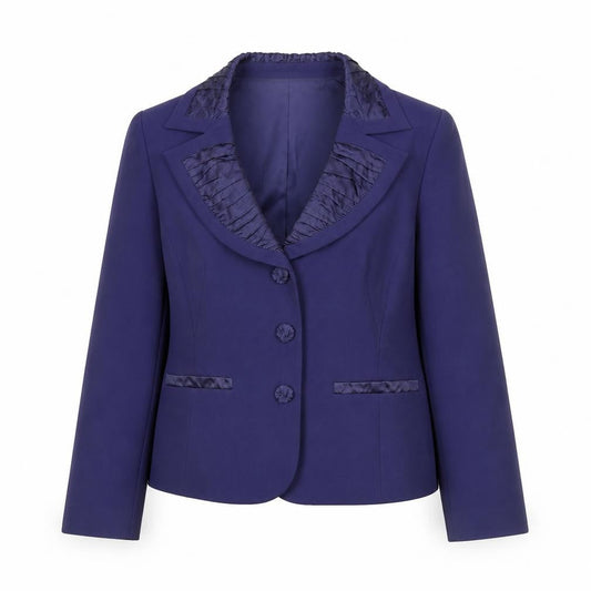 Gold by Michael H Women Blue Size 14 Classic Blazer Jacket