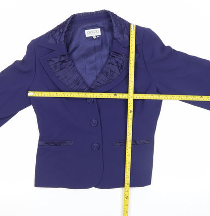 Gold by Michael H Women Blue Size 14 Classic Blazer Jacket