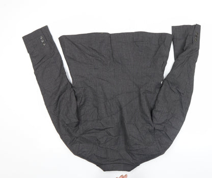 Jigsaw Women's Grey Pinstripe Wool Blend Tailored Blazer Size 12