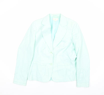 Marks and Spencer Women's Blue Linen Blend Blazer UK 12