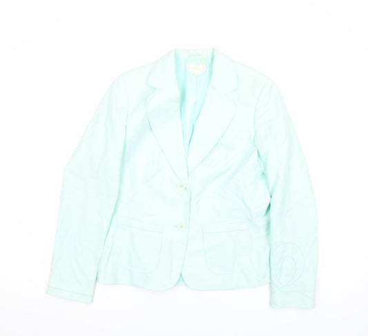 Marks and Spencer Women's Blue Linen Blend Blazer UK 12