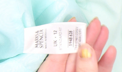 Marks and Spencer Women's Blue Linen Blend Blazer UK 12