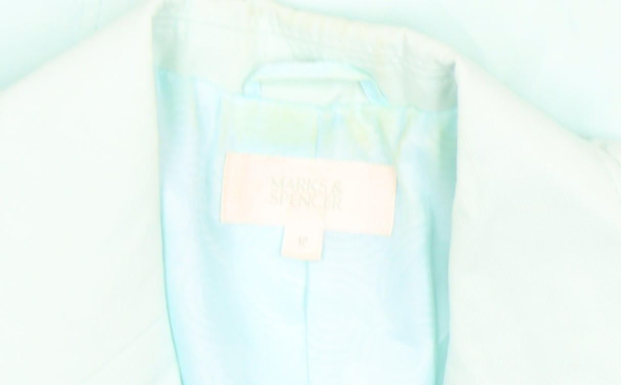 Marks and Spencer Women's Blue Linen Blend Blazer UK 12